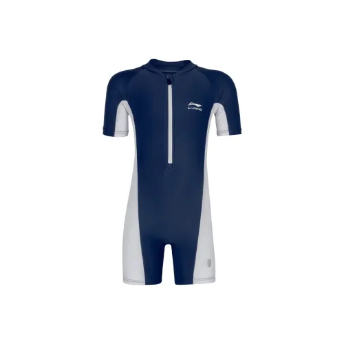LINING YOUNG Облегающий Детский Купальник Подростки Темно-синий с Белым