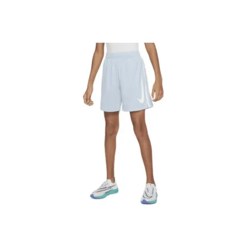 nike Dri Fit Kids Шорты Детский Светло-Синий Белый Белый