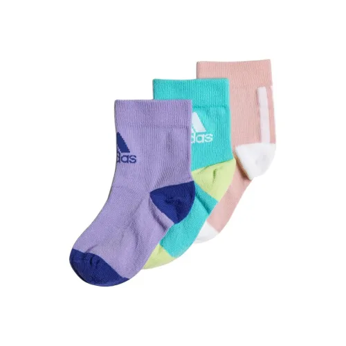 Adidas Носки 3 пачки Серый Фиолетовый Зеленый Детские