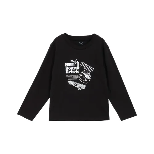 PUMA MID 90sTeam Длинный рукав Т-рубашка Черный Детский возраст 3-7 лет