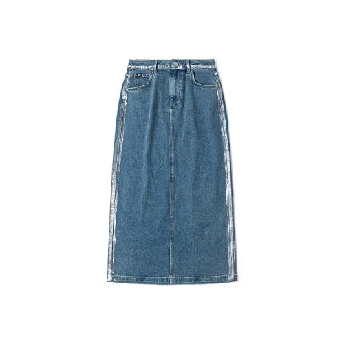 Lee совместный бренд SS25 Джинсовые короткие юбки Женские Светло-синий