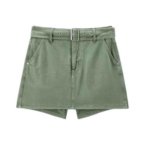 PEACEBIRD Джинсовые шорты Женские Зеленые