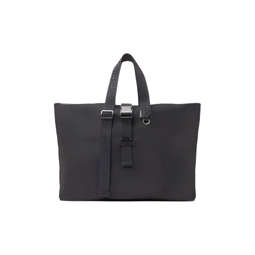 VERSACE Сумка-тоут из коровьей кожи мужская черная