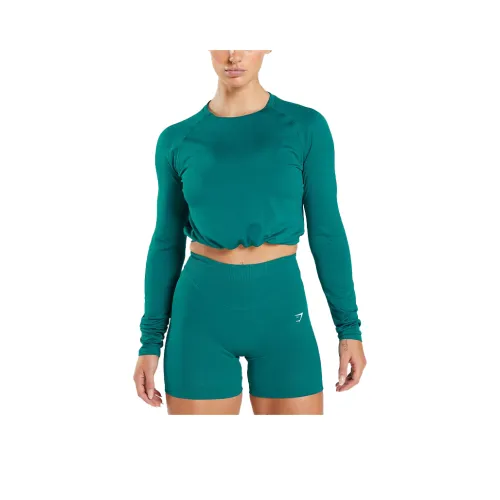 GYMSHARK Sweat Бесшовная Спортивная Одежда Женская Богатая Циановая