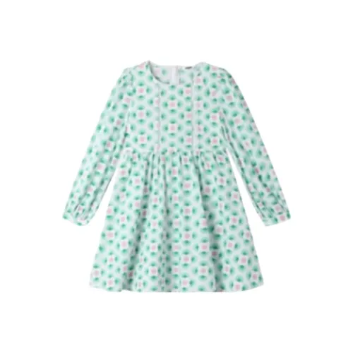 Annil Платье Белый тон Цветочный дизайн Подростки