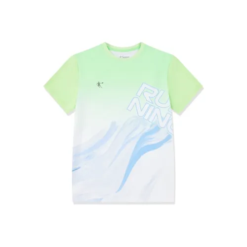 QIAODAN T-рубашка SS25 Explore Зеленый Белый Подростки