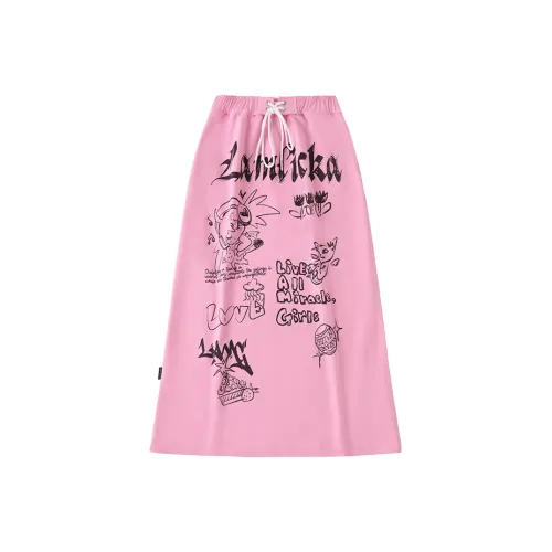 LAMLICKA Повседневный Длинный Юбка Женские Розовый