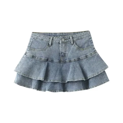 SECFLY OFFICIAL Джинсовые короткие юбки Женские Стальной синий