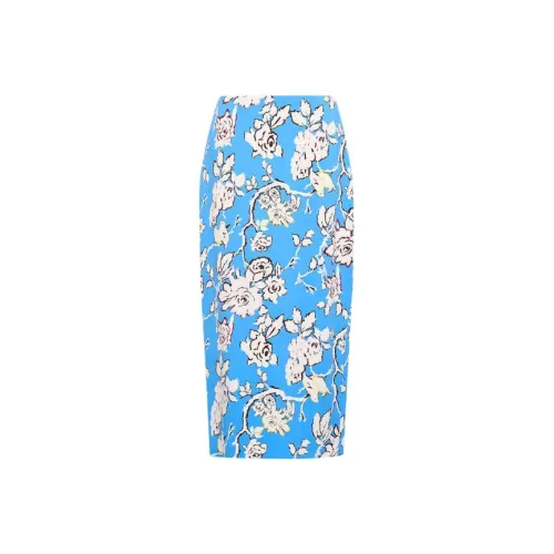 Diane von Furstenberg SS25 Повседневный Длинный Юбка Женские Синий Белый