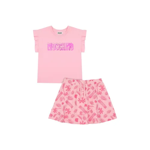 Детский комплект MOSCHINO с юбкой пальмовый лист детская одежда ES рубашка And юбка Co комплект ORD розовый