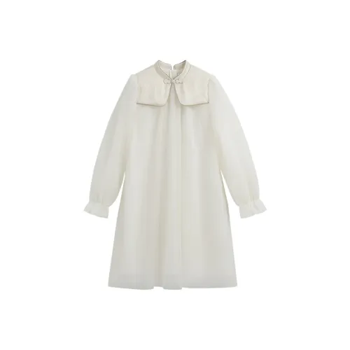 YeeHoO Экрю Платья для школьного возраста