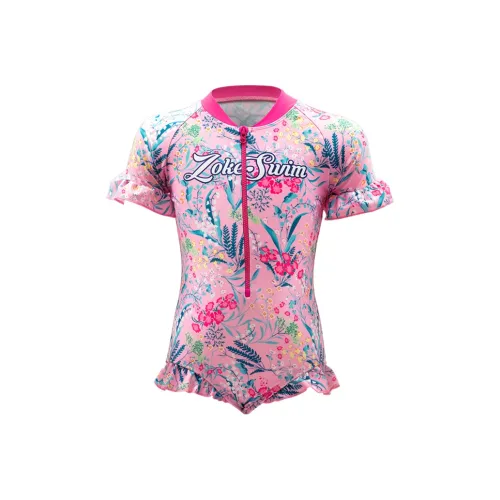 ZOKE Детский купальник Розовый цветочный комплект для малышей