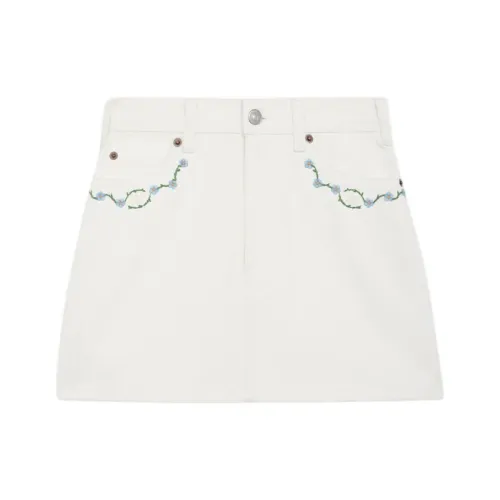 CELINE SS25 Джинсовые короткие юбки Женские Белые