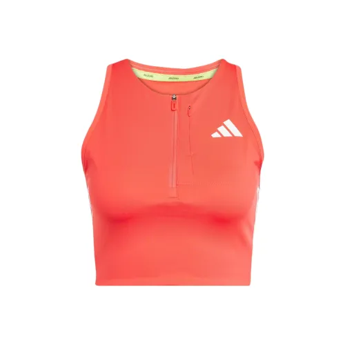 Adidas Adizero Бег Майка Женская Полупрозрачная Красная