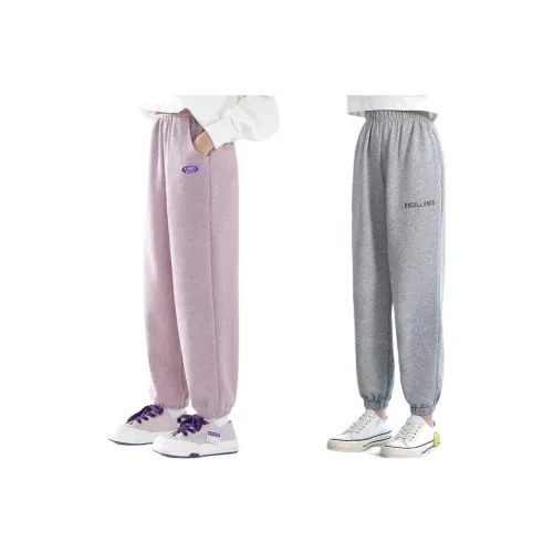 I.KARNOW Вязаные тренировочные штаны 16173 Светло-фиолетовый +5593 Светло-серый Детский