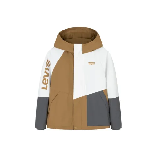 Levi's Удобная ветровка табачного цвета коричневого оттенка для подростков