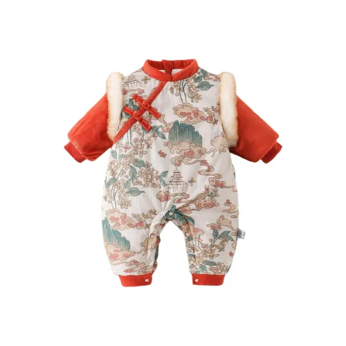 XiaoJinBu Комбинезон Оранжевый Красный для младенцев и малышей