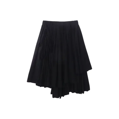 JINGBUTIAN 2025 Повседневный Длинный Юбка Женские Черный