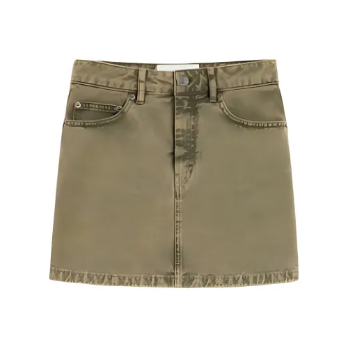 AMIPARIS SS25 Джинсовые короткие юбки Женские Night Лавровый зеленый