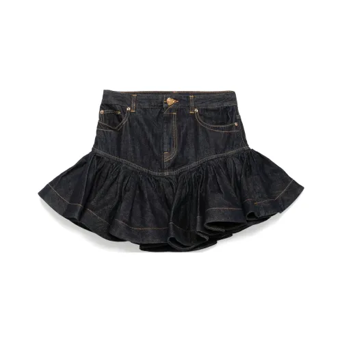 Zimmermann FW24 Джинсовые короткие юбки Женские Индиго