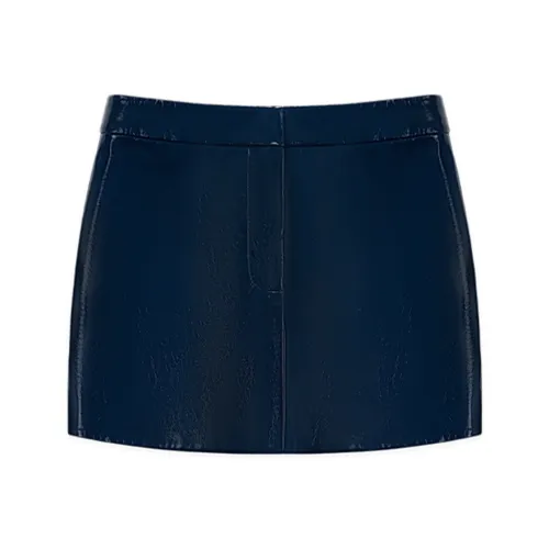 CALLED BACK Кожаные короткие юбки Женские Темно-синий