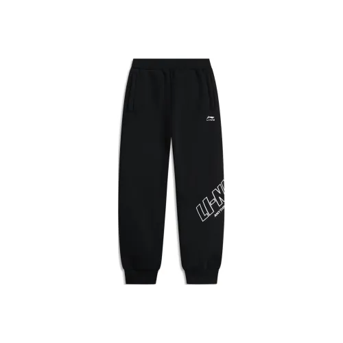 Подростки LINING YOUNG Вязаные Тренировочные Штаны Sports Life Collection Черные