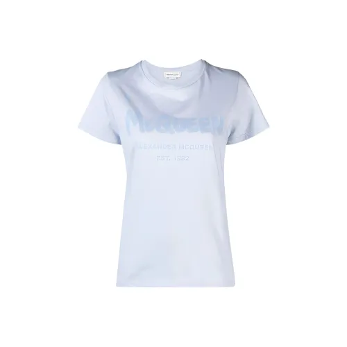 Alexander McQueen Светло-синие Женские Рубашки T