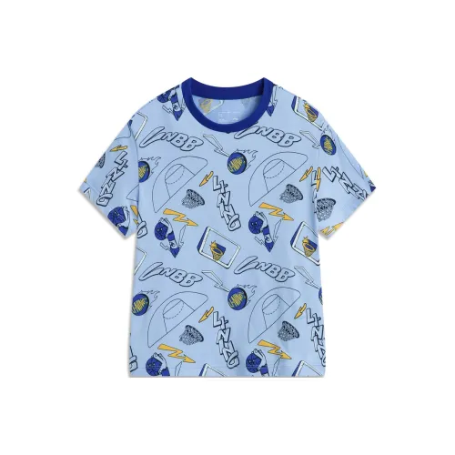 LINING YOUNG Sportlife T-рубашка Синий Желтый Тон С принтом по всей поверхности для детей 3-7 лет