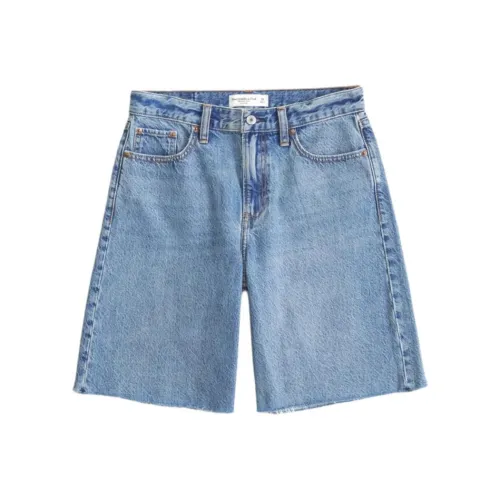 Abercrombie＆Fitch Джинсовые шорты Женские Темно-синий