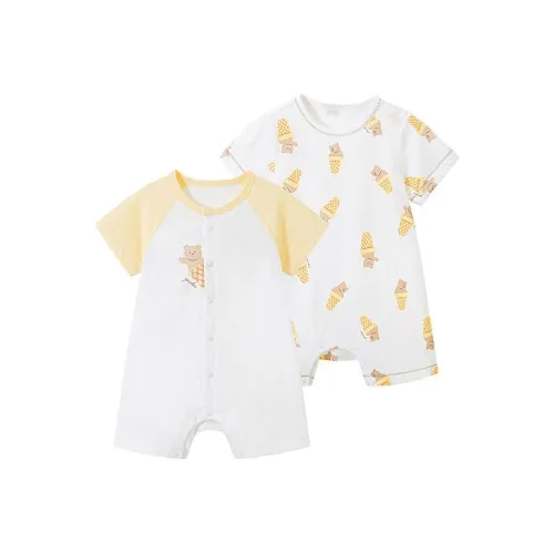 YeeHoO Комбинезон Малыш 2 Пачка Желтый Медведь Короткий Рукав Рубашка