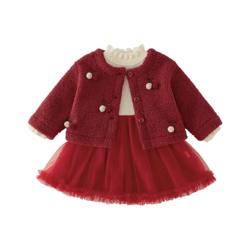 Детский комплект JELLYBABY для детей 3-7 лет с юбкой бордового цвета