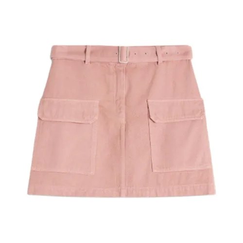 Maison Kitsune SS25 Джинсовые короткие юбки Женские Фарфор Розовый