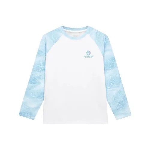 Skechers Kids T-Shirt Небесно-Синий Белый Текстурированный Градиентный Детский