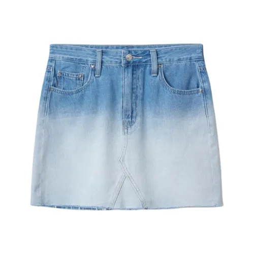 Levi's Джинсовые короткие юбки Женские Светло-синий