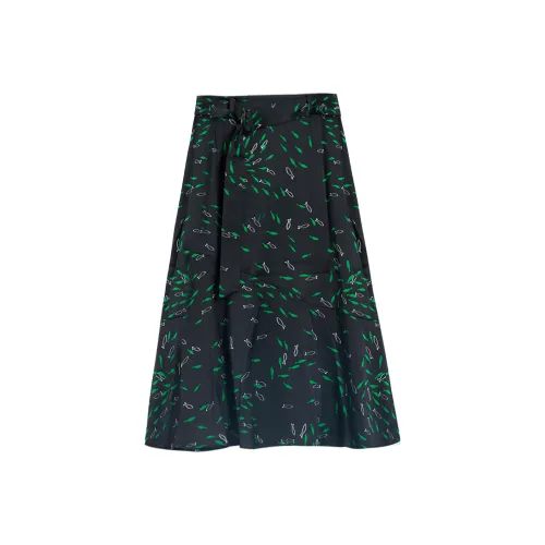 HENGZE Повседневный Длинный Юбка Женские Blue Water Fish