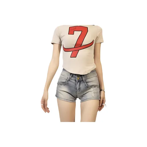 HELEH Джинсовые шорты Женские Blue