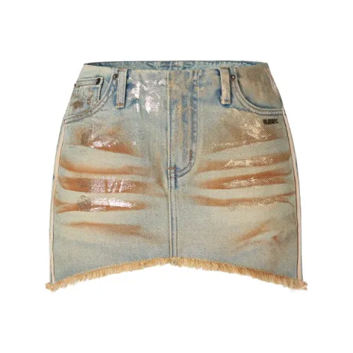 NAWS 2025 Spring Джинсовые короткие юбки Женские Золото Сера Желтый