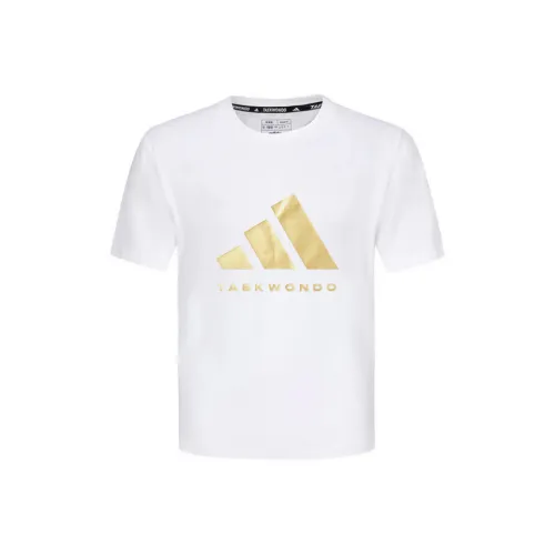 Adidas Короткий рукав T-рубашки Белый золотой для детей 3-7 лет