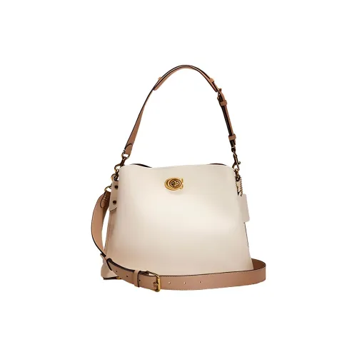 COACH Willow Pebble Кожа Тоут Сумка Сумка для покупок Сумка Сумка через плечо Большая Женская Белая