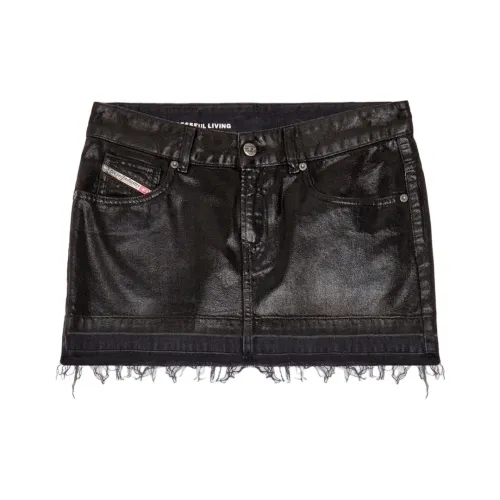DIESEL Черные Женские Джинсовые Короткие Юбки