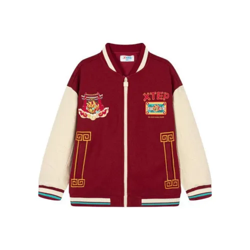 XTEP Бейсбольная куртка Темный Рубин Ding Хаки Детский
