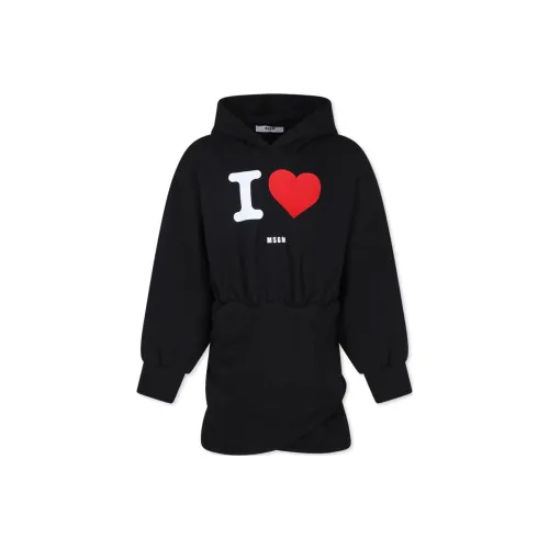 MSGM Длинное платье с длинными рукавами черное детское