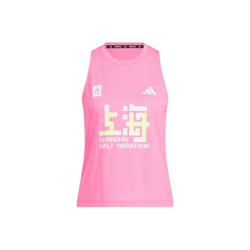 Adidas MARATHON SHANGHAI HALF MARATHON TANK Топ Спорт Жилет Женский Ярко-розовый
