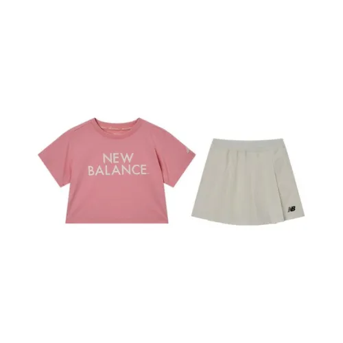 Детский комплект New Balance co-brand с юбкой 3-7 лет розовый