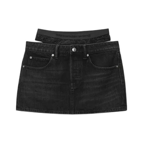 alexander wang Потертый серый Женские джинсовые короткие юбки