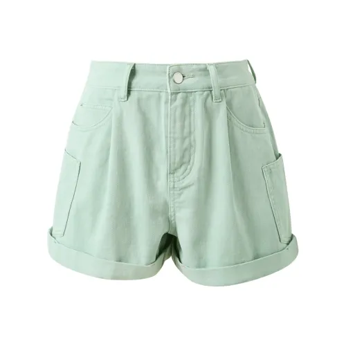 3COLOUR Мятно-зеленые Женские Джинсовые Шорты