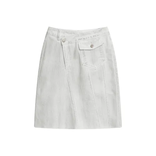 IMXS Джинсовые короткие юбки Женские Белые