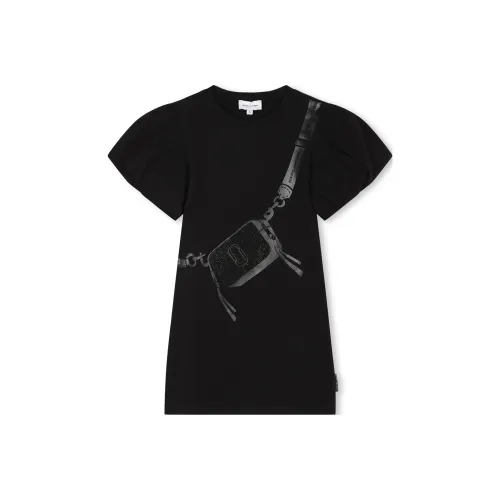 MARC JACOBS SS24 Короткий рукав Платье Черное Детское