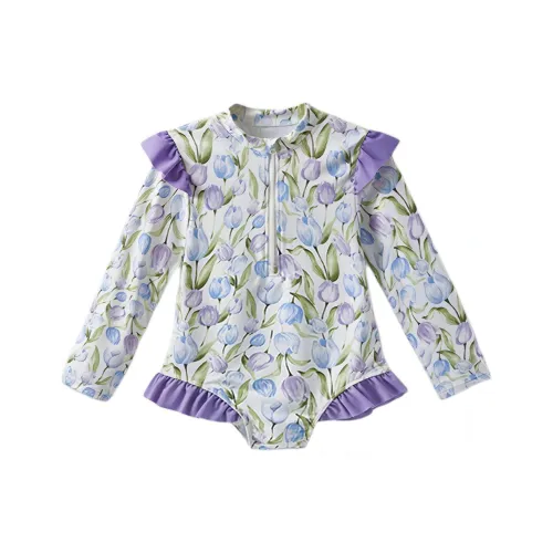 JELLYBABY Детский купальник белый с цветами для подростков