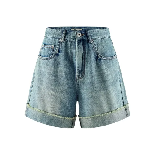 A21 Сине-белые женские джинсовые шорты